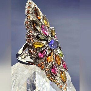 925 Sterling Silver Ring Sz 9 with Natural Iolite Sapphire